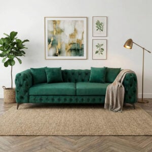 ספה קפיטונאז’ מבד קטיפה