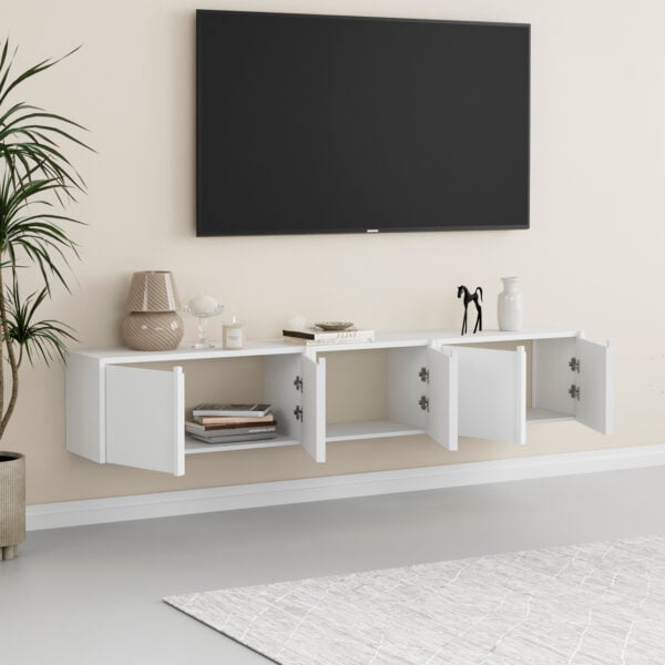 מזנון לסלון במראה נקי ומודרני עם דלתות אחסון